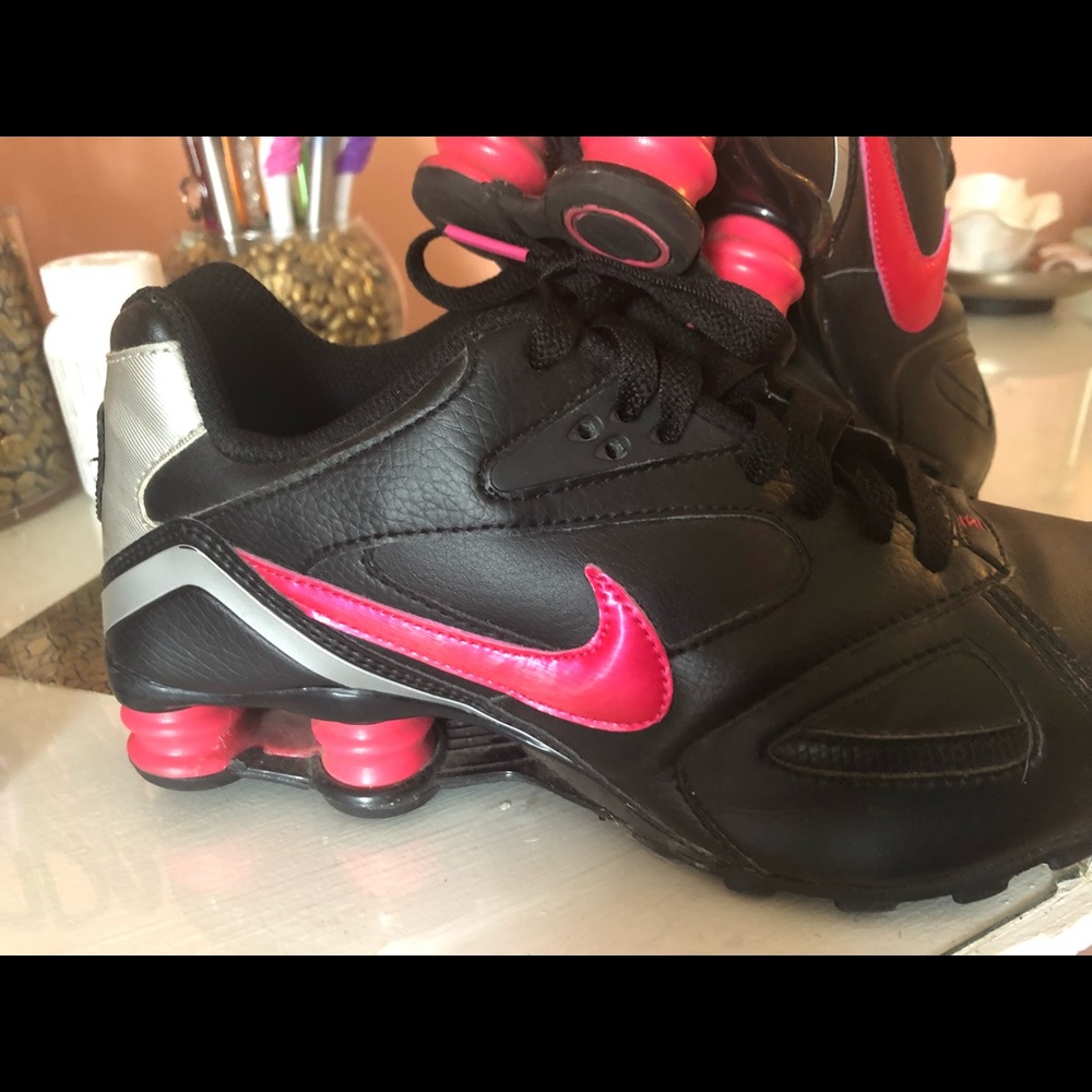 Size 8 Black and Pink Sneakers